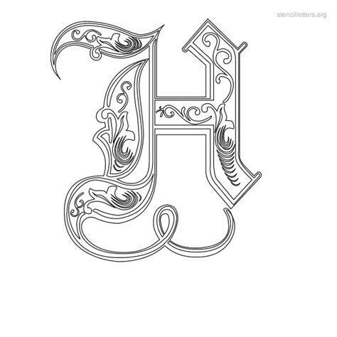 Letter H Printable Alphabet Stencil Templates Stencil Letters Org