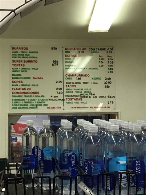 Carta Del Restaurante Los Cinco Puntos Los Angeles