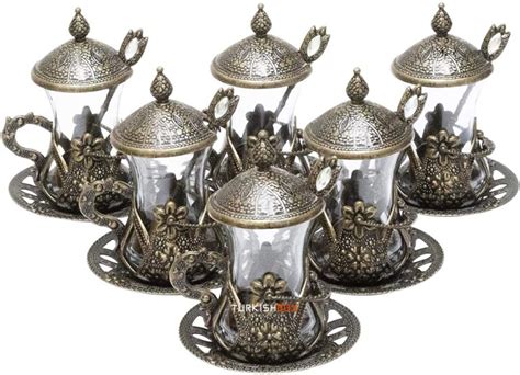 Turkish Tea Set With Spoon Turkishbox Wholesale