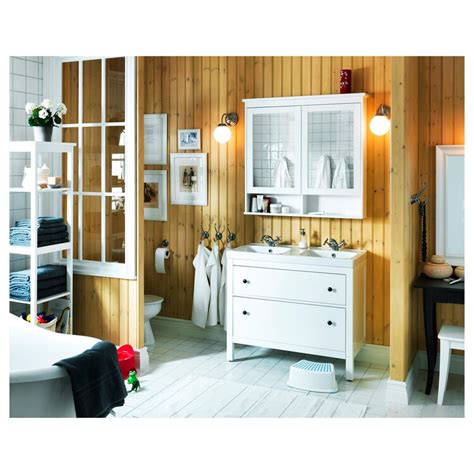 Hemnes White Mirror Cabinet With 2 Doors 103x16x98 Cm Ikea