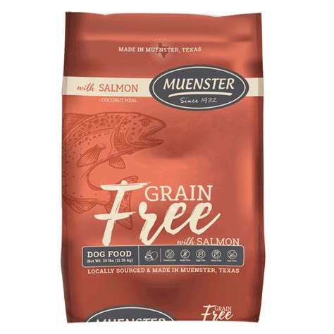 It's a great food for athletes, working dogs, puppies, and dogs that need to put on some weight. Muenster Grain Free with Salmon Dog Food | Muenster ...