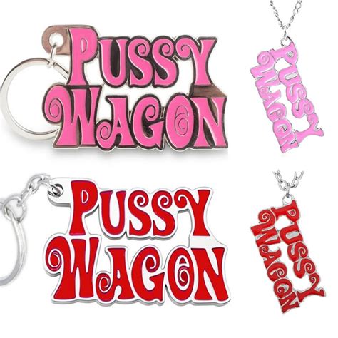 1pc Alloy Fashion Movie Kill Bill Series Pussy Wagon Keyring Letter Pendants Accessories For