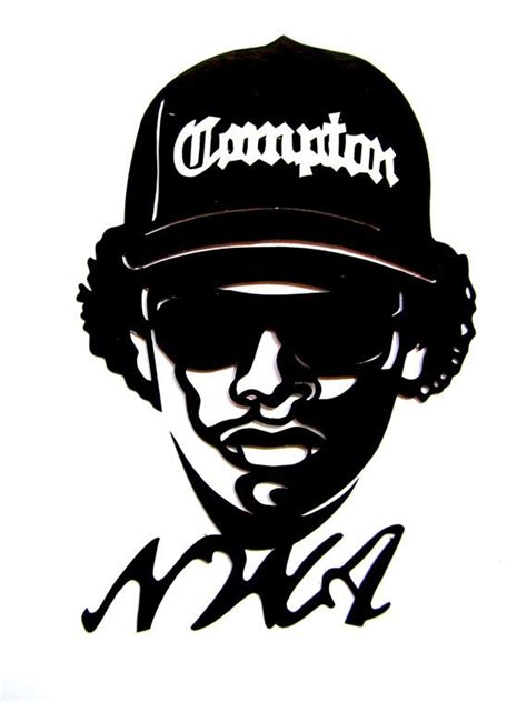 Nwahip Hop Eazy E Stencil Art Reusable Black Decal Sticker 3x 45