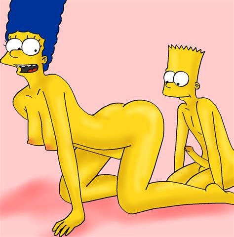 rule 34 all fours ass bart simpson breasts color female human male marge simpson nipples nude