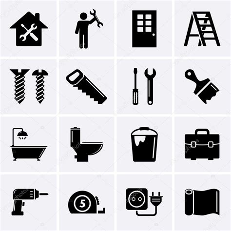 Home Repair And Tools Icons — Stock Vector © Ankudi 47364889