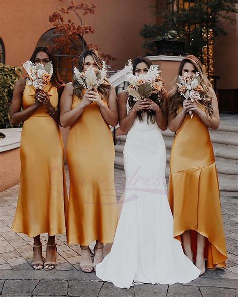 Mustard Yellow Mismatched Long Bridesmaid Dresses On Storenvy