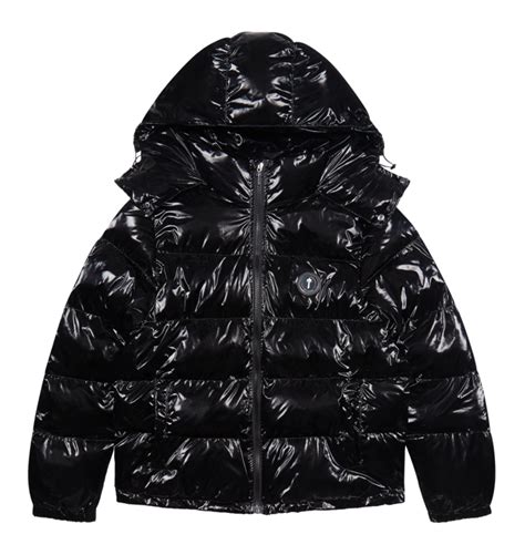 Trapstar Irongate Detachable Hooded Puffer Jacket Shiny Black Sole