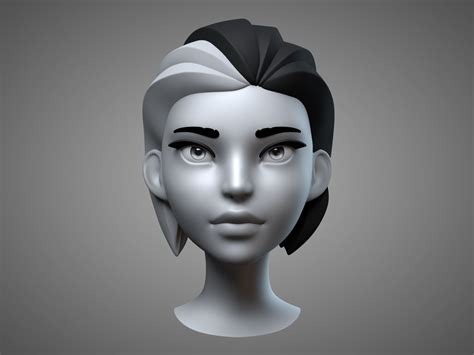 Cartoon Female Head 3d Model Cgtrader