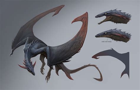 Flying Wyvern Concept Design By Joseph Lin Creature Concept Art
