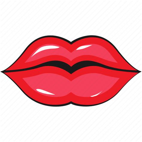Cool Kiss Line Lips Love Set Template Sticker Download On