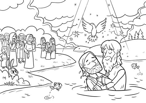Black And White Coloring Pages Jesus Baptism Coloring Pages Ideas