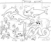 sea animals coloring pages  print sea animals printable
