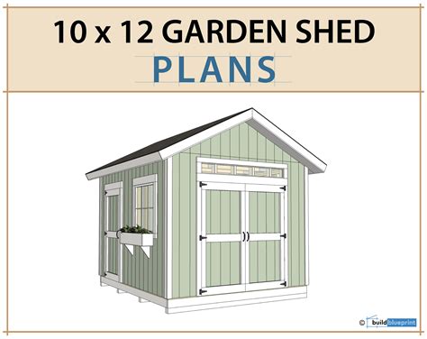 10x12 Garden Shed Plans And Build Guide Diy Woodworking Etsy