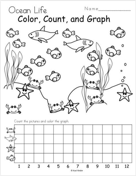 free kindergarten math graphing worksheets color count