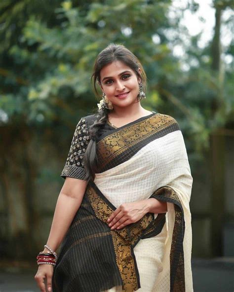Ramya Nambessan In A White Sungudi Saree Is All What You Need To See Today