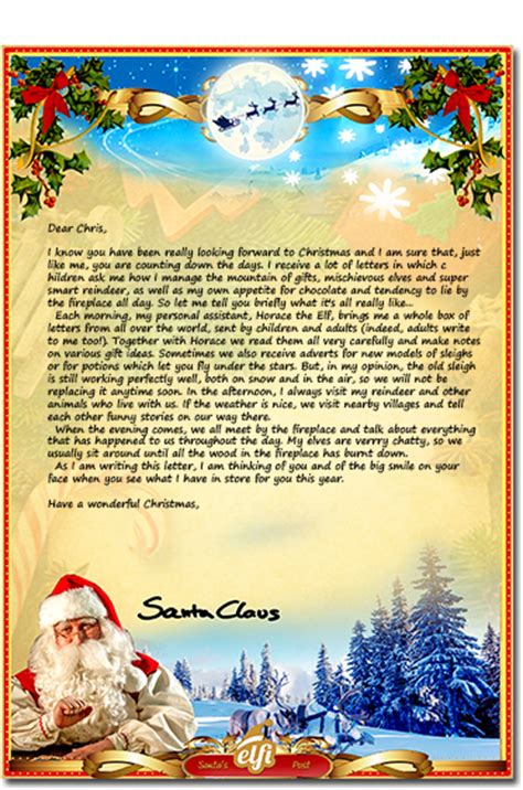 santa letters   personalized letter