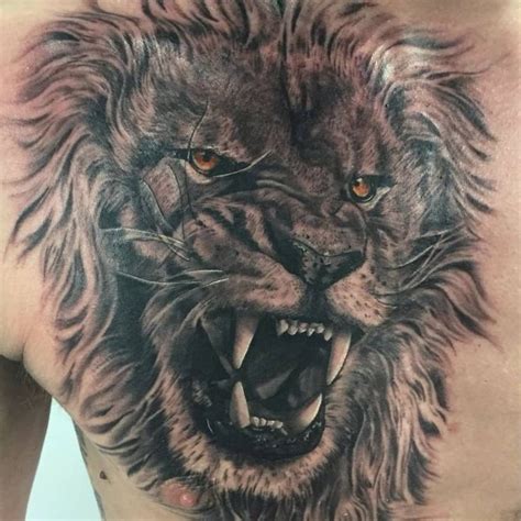 Pin By Luda Pavlica On Tattooart Designs Lion Chest Tattoo Lion