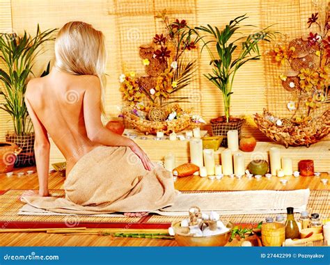 Woman Getting Massage In Bamboo Spa Stock Image Image Of Brown Bare 27442299
