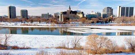 City Of Saskatoon Winter Panoramic Stock Photo - Image: 12949628