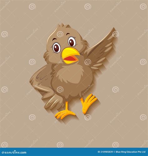 Cute Sparrow Bird Cartoon Character Stock Vector Illustration Of