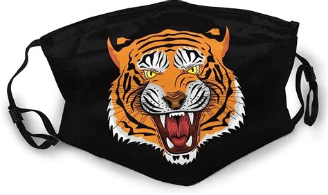 Royal Bengal Tiger Face Mask For Women Men Anti Filter Dust