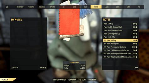 Known Plans Mod Fallout 76 Mod Download