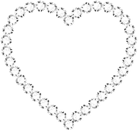 Heart Border Diamond Necklace Silver Necklace Image Transparent