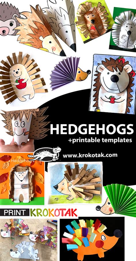 Krokotak Hedgehogs 13 Free Printable Templates Cute Hedgehog