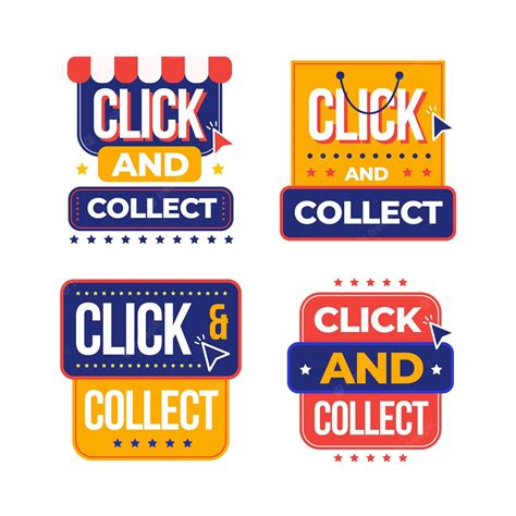 Free Vector Detailed Click And Collect Sign