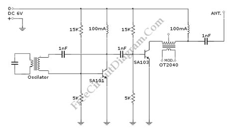 2 Transistors Mini Mw Transmitter Electronic Circuit Diagram