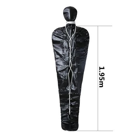 sex shop leather full body bdsm bondage sleeping bag fetish restraint slave headgear sex toys