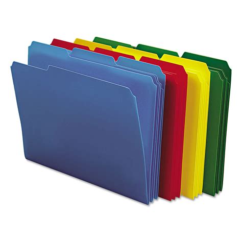 Top Tab Poly Colored File Folders 13 Cut Tabs Letter Size Assorted