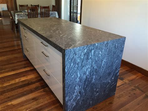 Leathered White Spring Granite Countertops In Country Kitchen