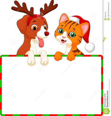 We hope you enjoy our growing collection of hd images to use as a background or home screen for your smartphone or computer. Cute Cat And Dog Cartoon Holding Blank Sign Stock Vector ...