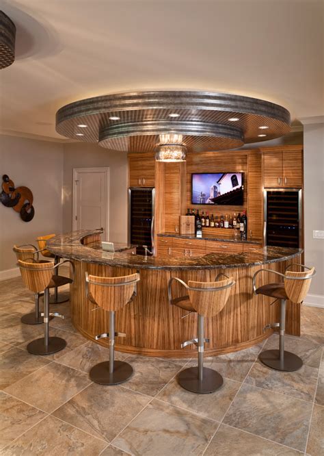 Modern Round Home Bar Wooden Furniture 8395 House Decoration Ideas