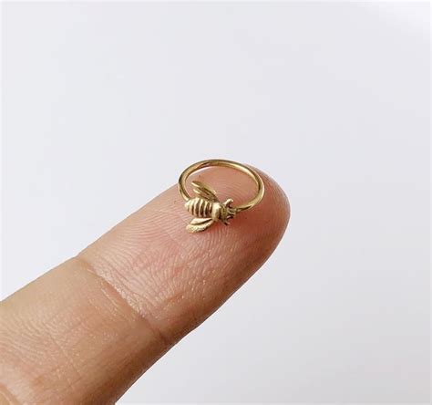 Bee Belly Button Ring Gold Filled Belly Button Hoop Small Belly