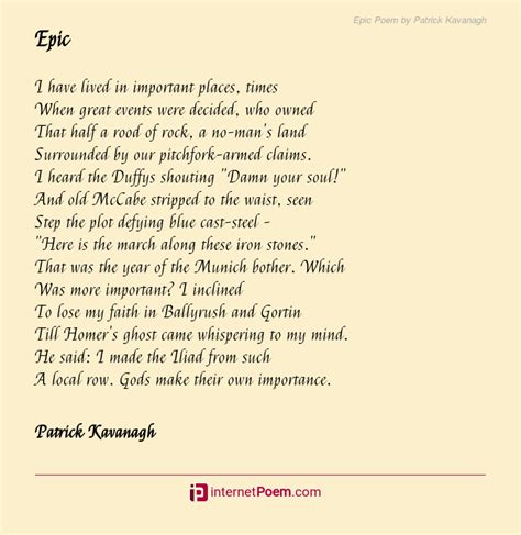 Epic Poem By Patrick Kavanagh