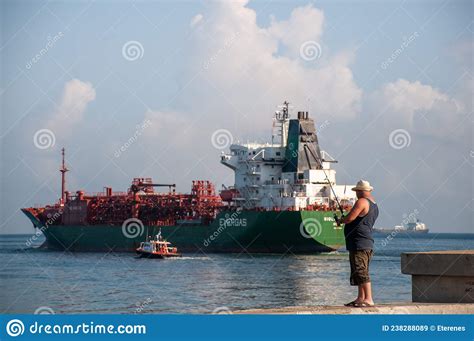 Tanker Ship Leaving The City Of Havana Cuba Editorial Stock Image