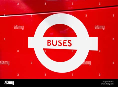 London Buses Logo On One Of The Capitals New Routemaster Buses Stock