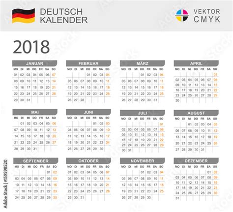 Deutsch Kalender 2018 Buy This Stock Vector And Explore Similar