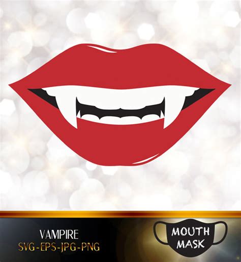 Vampire Mouth Mask Digital Files Silhouettes Mouth Mask Etsy
