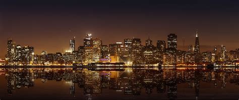 Download Wallpaper 2560x1080 San Francisco Night City Panorama Dual