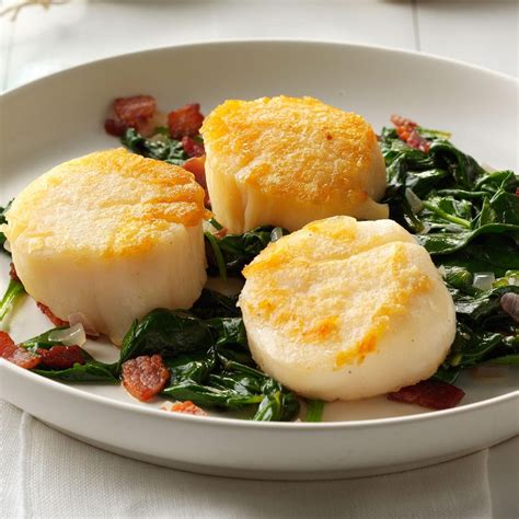 Scallops With Wilted Spinach Recipe How To Make It