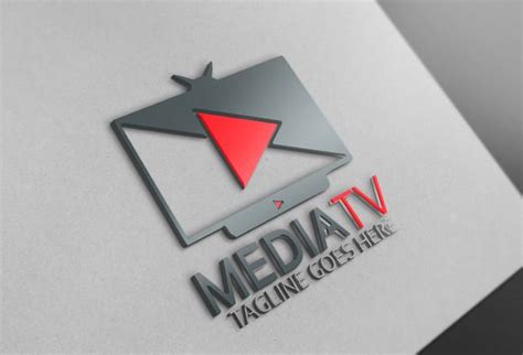 Media Tv Logo Custom Logo Design Logo Design Template Design