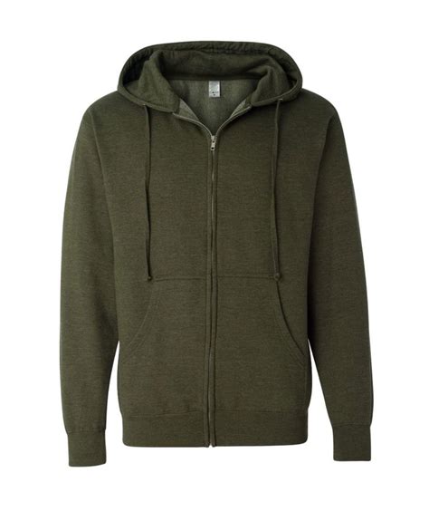 Custom Independent Trading Co Adult Midweight Full Zip Sweatshirt Hooded Sweatshirts Mens