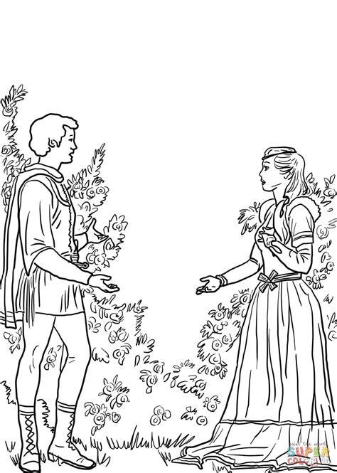 Romeo And Juliet In The Garden Coloring Page Free Printable Coloring Pages