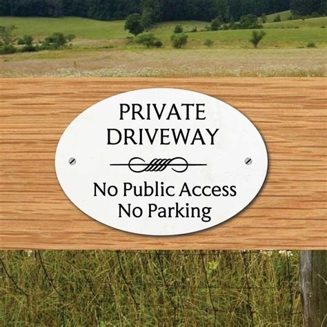 Jaf Graphics Private Driveway Oval Sign
