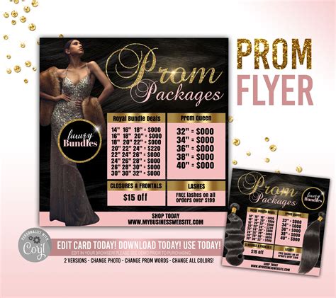 Prom Flyer Prom Hair Flyer Diy Flyer Instagram Flyer Corjl Flyer