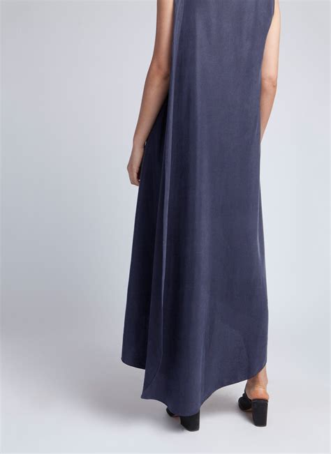 Kaarem Turn Sleeveless Overlap Maxi Dress Space Blue