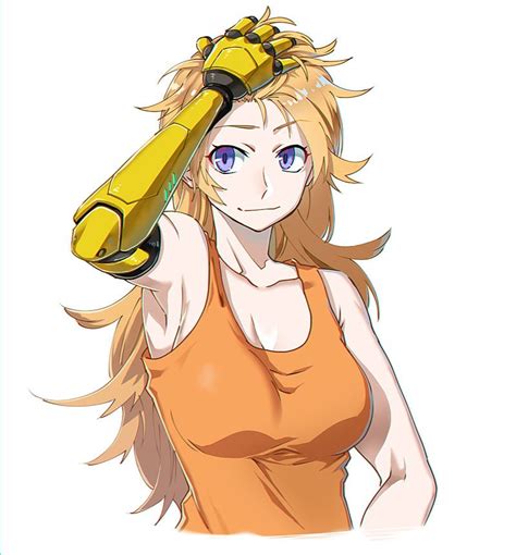 Safebooru 1girl Armpits Blonde Hair Hand In Hair Kuroda Nanchara Flight Long Hair Looking At